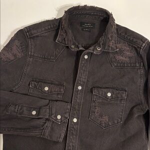 Zara Relaxed Fit Denim Shirt Jacket - S
